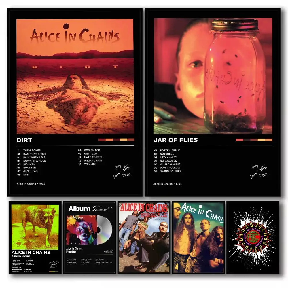 Grunge Rock A-Alice In Chains Poster PP Wanddekoration Poster Promi-Musik-Kunstdrucke Schlafzimmer Büro Geschenk