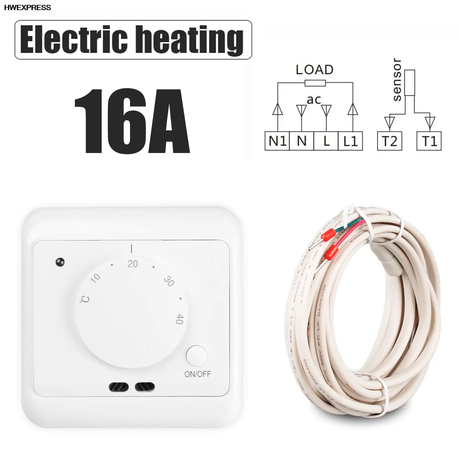 Floor Heating Room Thermostat 16A,230V For Electric Heating