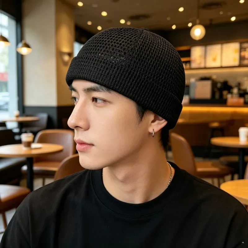2026 New Mesh for Men, Ultra Breathable Quick Dry Docker Hat, Lightweight Hollow Out Streetwear Beanie for Daily & Sports