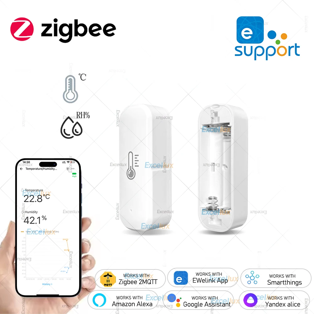 

Ewelink ZigBee умный датчик температуры детектор влажности умный дом гаджет приложение управление термометр Alexa Google Assistant Alice