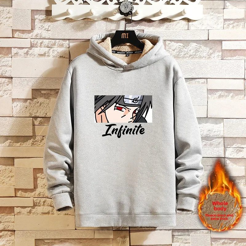 

Мужская толстовка с капюшоном, утепленная флисом из овечьей шерсти, осенне-зимняя, новая, повседневная, удобная, свободного кроя, в уличном стиле