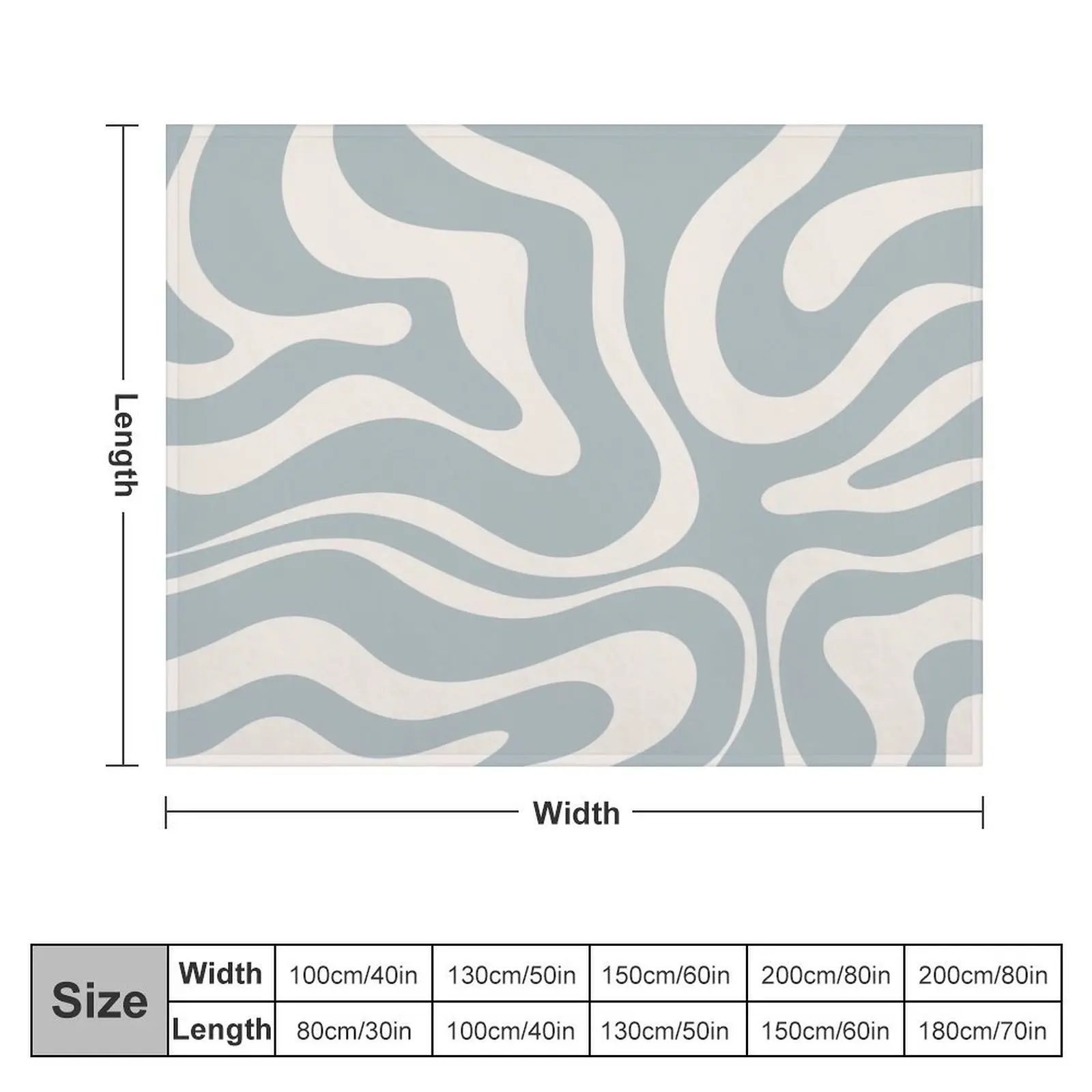 Liquid Swirl Abstract Pattern in Cream and Light Blue-Grey Throw Blanket Beach Kid'S Hairys warm for winter Blankets