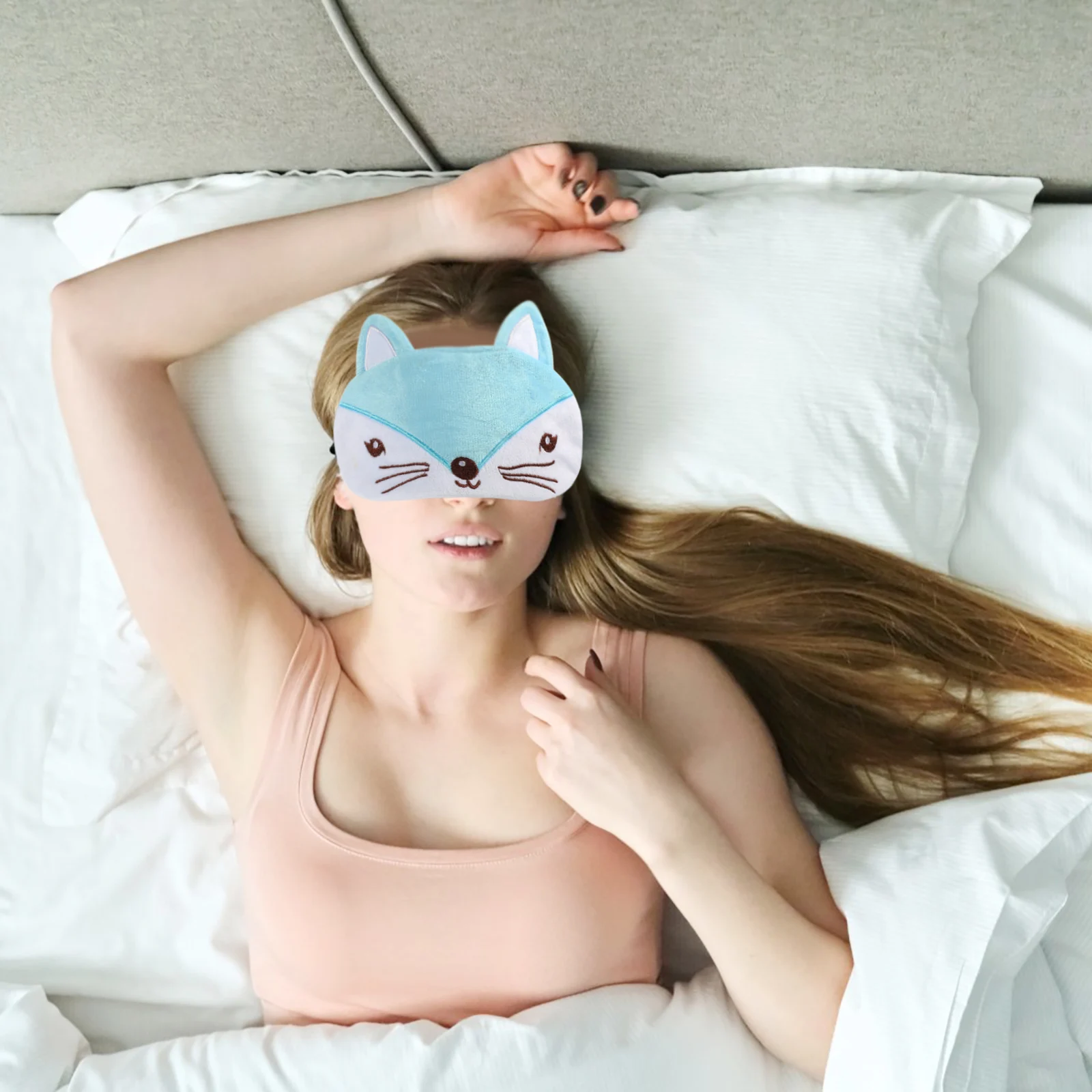 

2Pcs Sleep Eye Mask Comfortable Portable Cartoon Fox Design Light Blocking Cotton Kids Children Travel Soft Practical