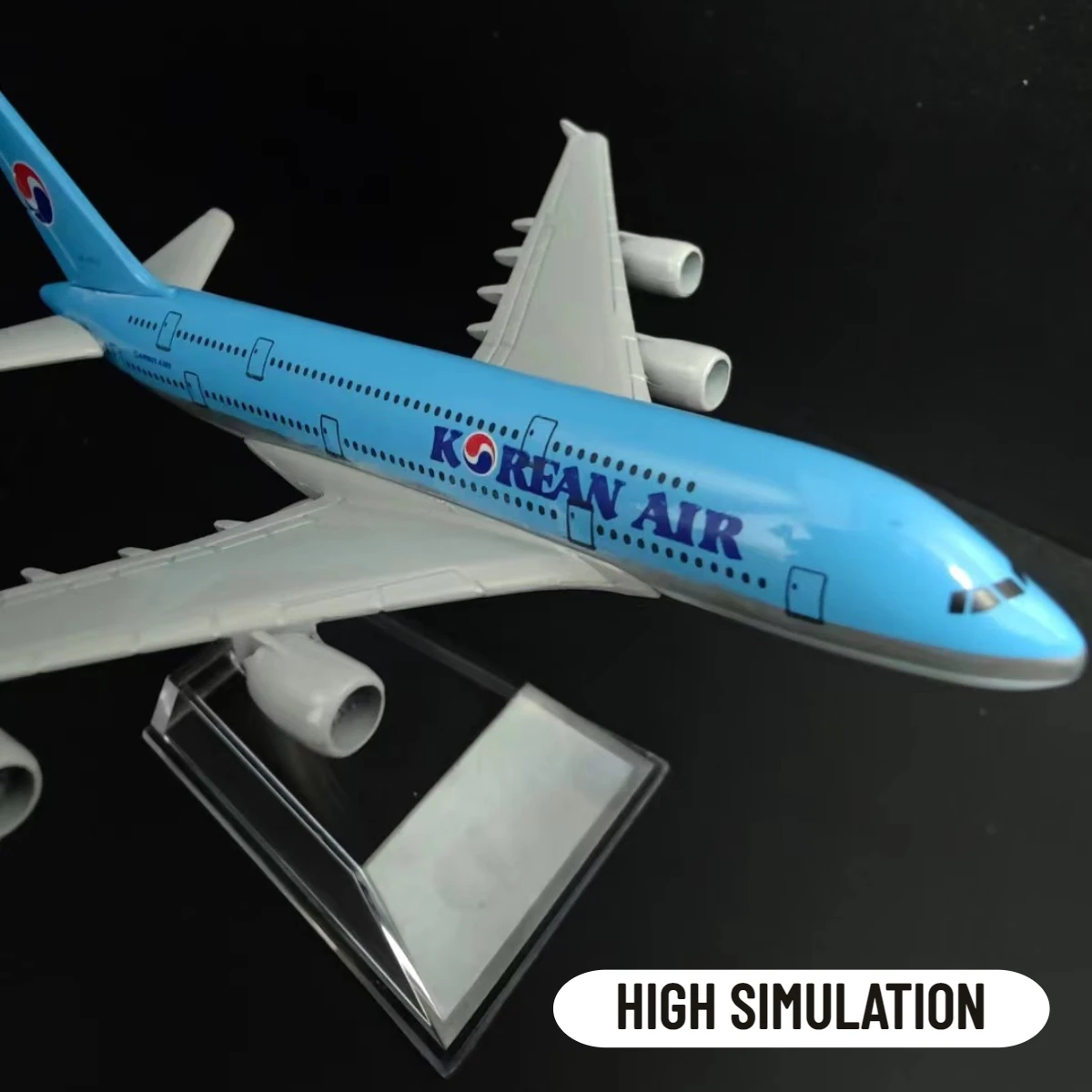 1:400 Metal Aircraft Model Replica, Korean A380 Airplane Scale Miniature Art Diecast Office Home Aviation Decoration Toy Gift