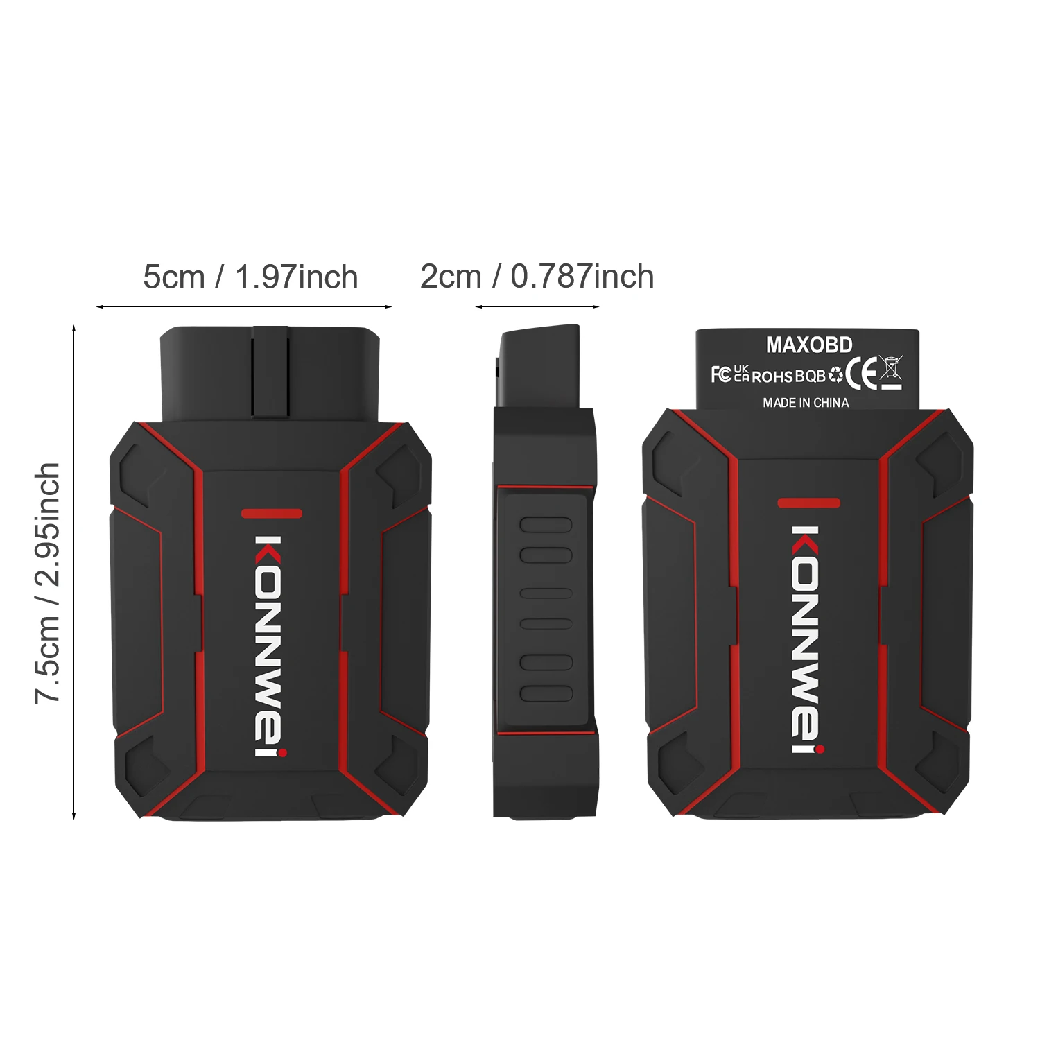 Newest KONNWEI MAXOBD Full System Scanner Blue-tooth 5.0 For Android And Ios Both With Free MAXOBD App On Mobile