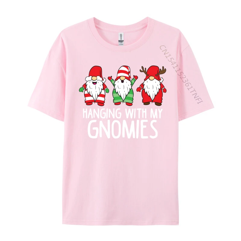 Hanging With My Gnomies Christmas Gnomes T-Shirts Printing New Coming Cotton T Shirt Camisa For Men Top Quality