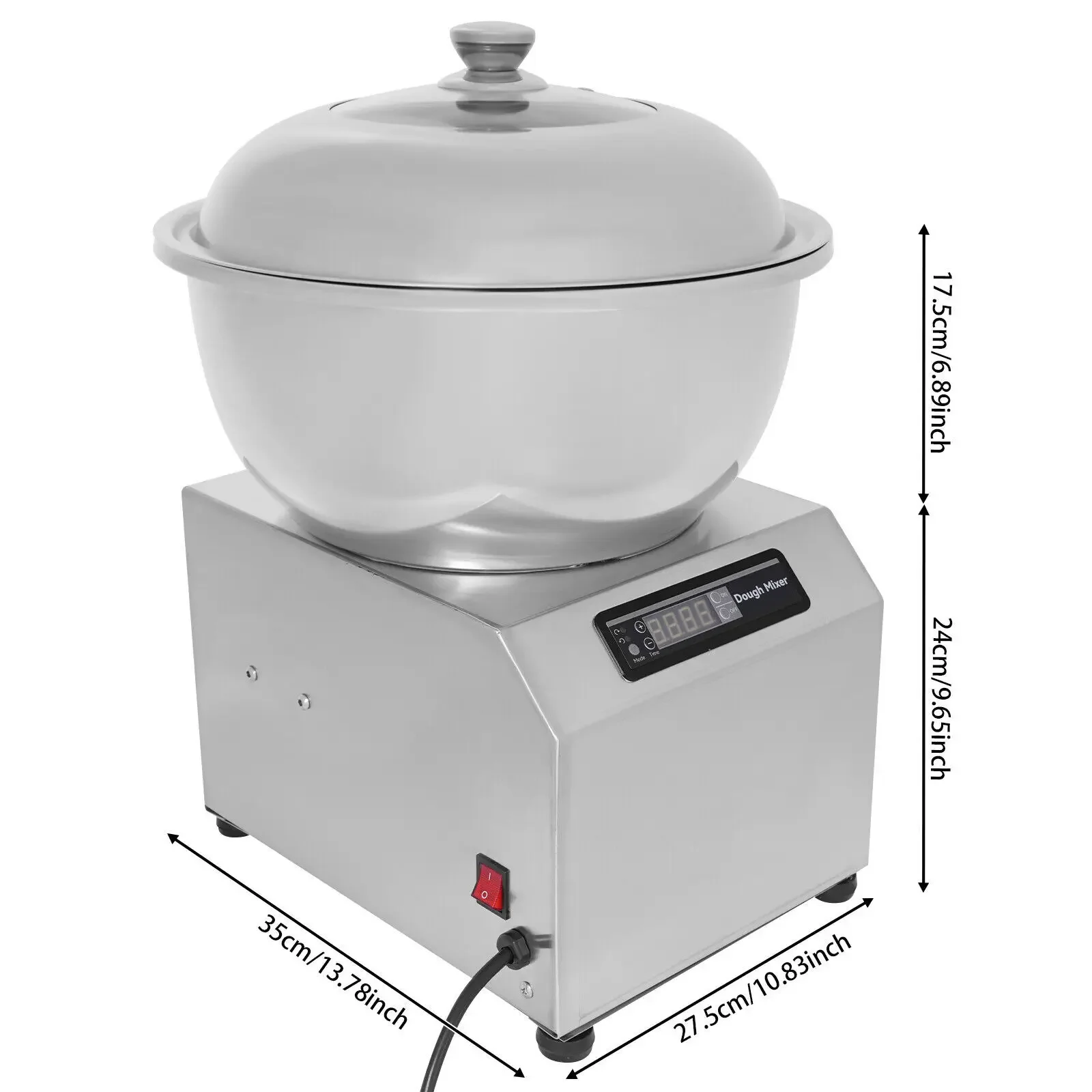 8kg(18파운드) 상업용 반죽 믹서 - 헤비듀티 전기 반죽 반죽기, 1500W(2HP)