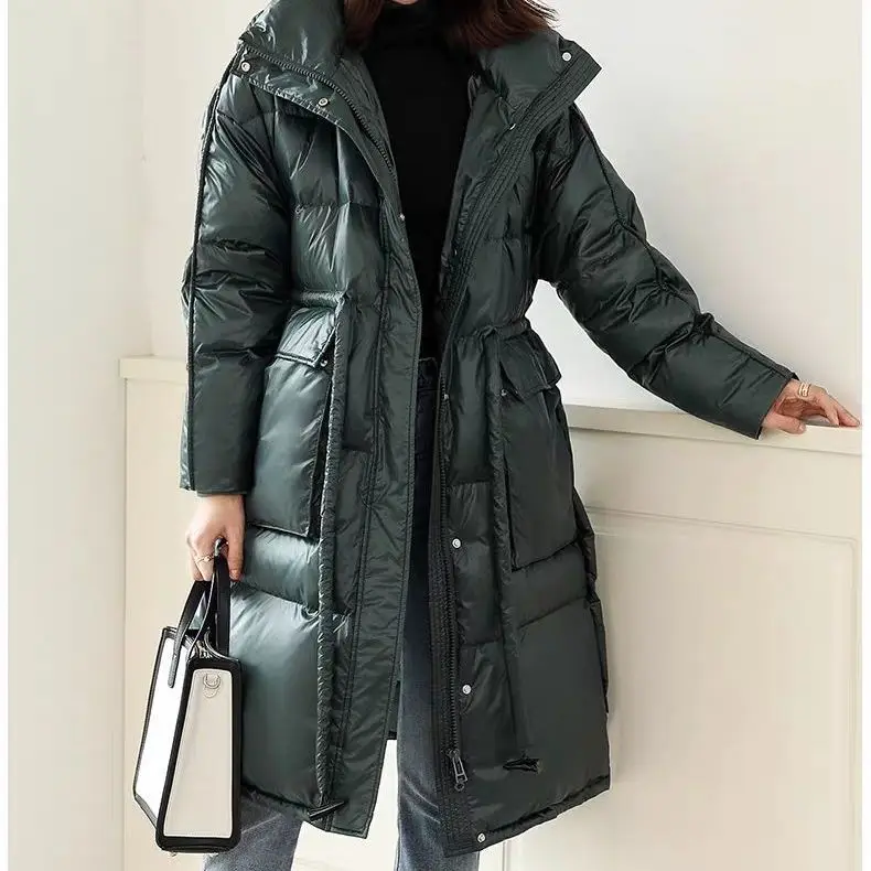 2026 Winter European Women's Down Jacket Loose Hooded Windproof Parker Thick Down Jacket