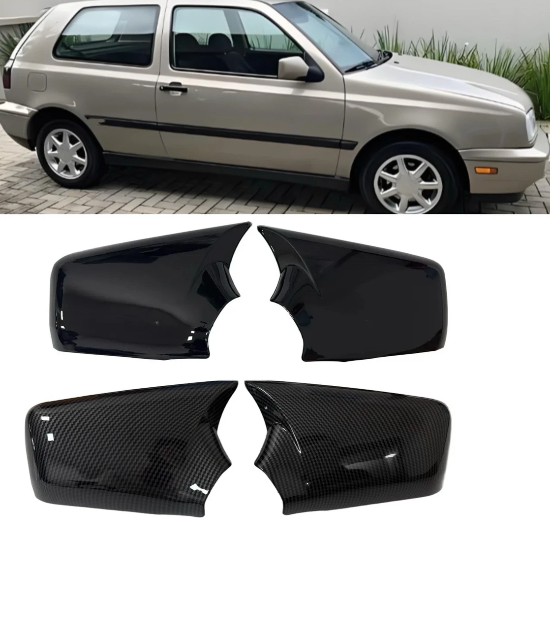 Car Side Rearview Mirror Cover  Fit  For Volkswagen VW Jetta For Golf MK3 1993-1998 Wing Cap Exterior Housing Shell Trim ABS
