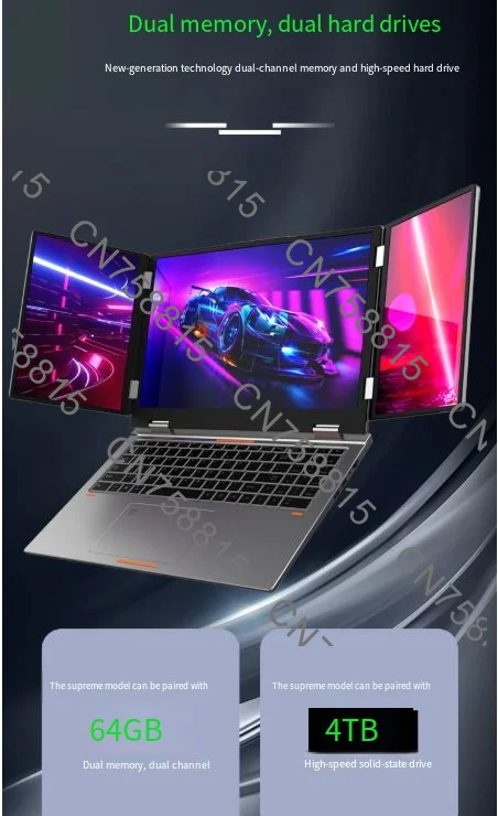 Windows 11 Pro Laptop Dual Channel Memory WIFI6 BT5.2 Portable PC，SZBOX MAX16 i5-12450H  Computer Triple-Display Screen Notebook