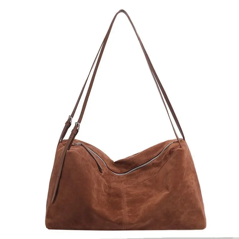 

Women's Suede Fashion Shoulder Bags Ladies Soft Cowhide Crossbody Bag Female Design Luxury Lazy Commuting Handbag