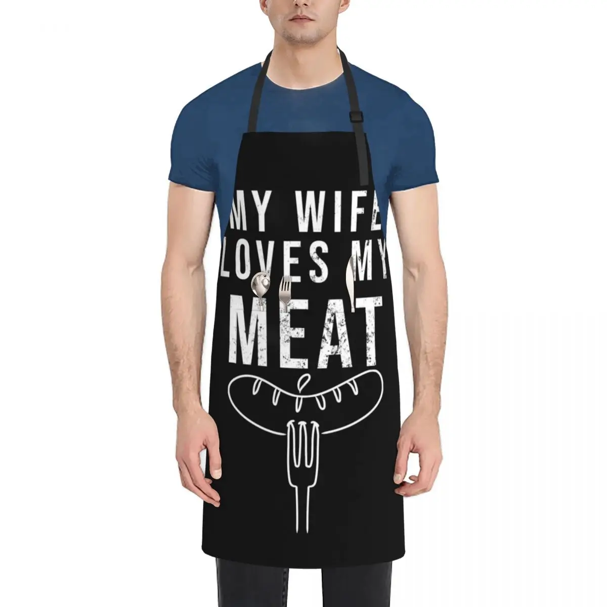 My Wife Loves My Meat Funny Grilling BBQ Lover Apron : Cooking Apron Grilling Gifts For Him Kitchen Apron For Men