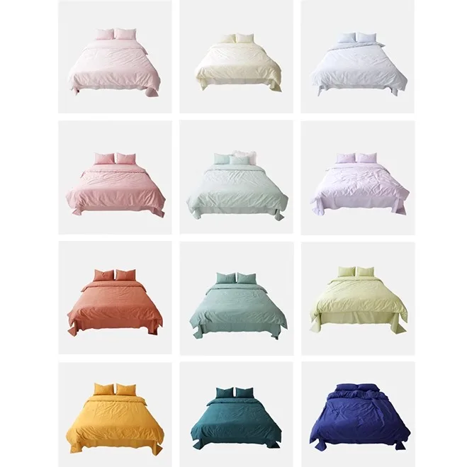 

Комплект постельного белья из 100% длинноволокнистого хлопка, 6 нитей, однотонный, люксовый сатин, 4 предмета