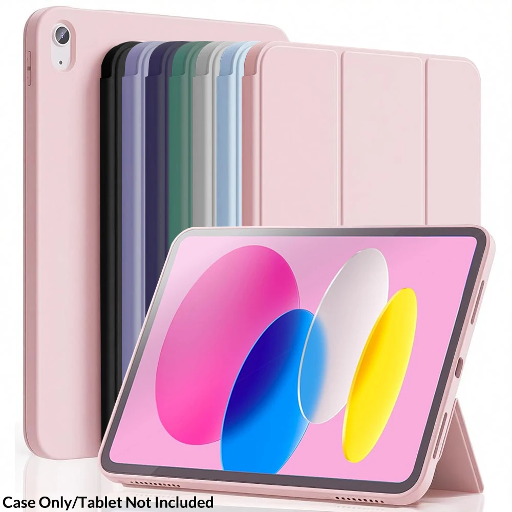 Weiche TPU-Rückenschutzhülle für iPad 5 6 7 8 9 10 11 12 Air 1 2 3 4 5 6 7 Mini 6 7, Tablet-Hülle aus Kunstleder mit Dreifachfaltung, Auto-Schlaf-/Aufwachfunktion – Detail 1