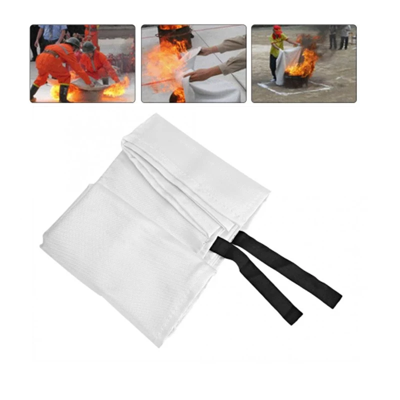hot saltWaterproof Fireproof 1M X 1M Fiberglass Fire Blanket Survival Fire Shelter for Home Safety Equipment Box BBQ Accessories