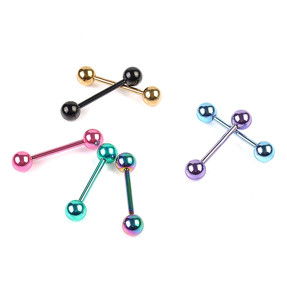 

7Pcs Stainless Steel Tongue Bar Double-Headed Dumbbell Straight Barbells Body Piercing Jewelry Gifts for Her Body Piercing Rings