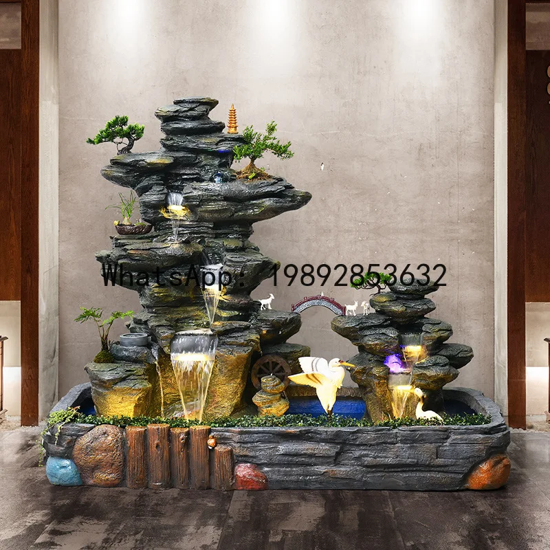 CZ Garden Landscape Waterfall Fountain Garden Courtyard Waterfall Feng Shui Wheel Wealth-Attracting Fish Pond Landscape