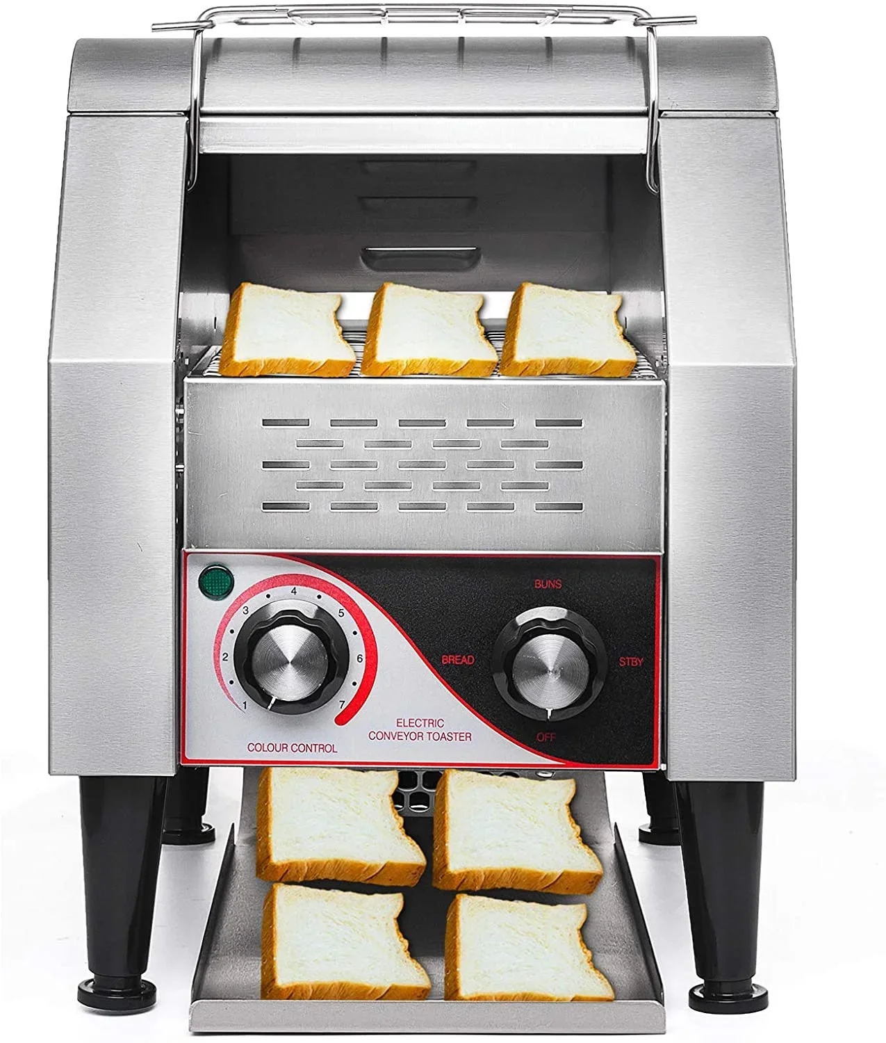 Professional Commercial Stainless Steel Bread/ Bun Electric Conveyor Toaster Burger Toaster For Dicos Fast Food Restaurant