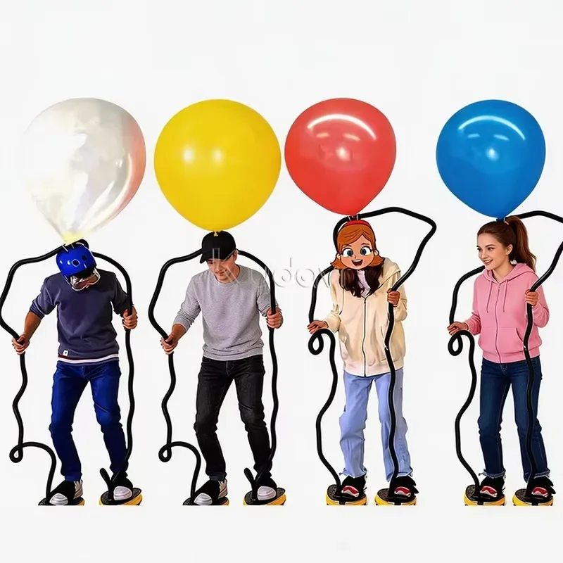 Interactive Carnival Inflatable Game Multiplayer Foot Operated Air Pump Balloon Blowing Challenge Competitive Party Activity