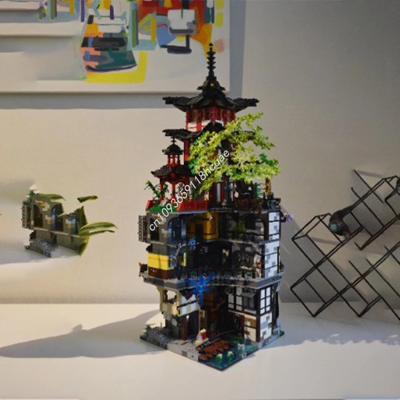 

7503 шт. MOC городские башни Ninjagoes коллекционные строительные блоки для снятия стресса для творческого выражения DIY идеальный рождественский подарок