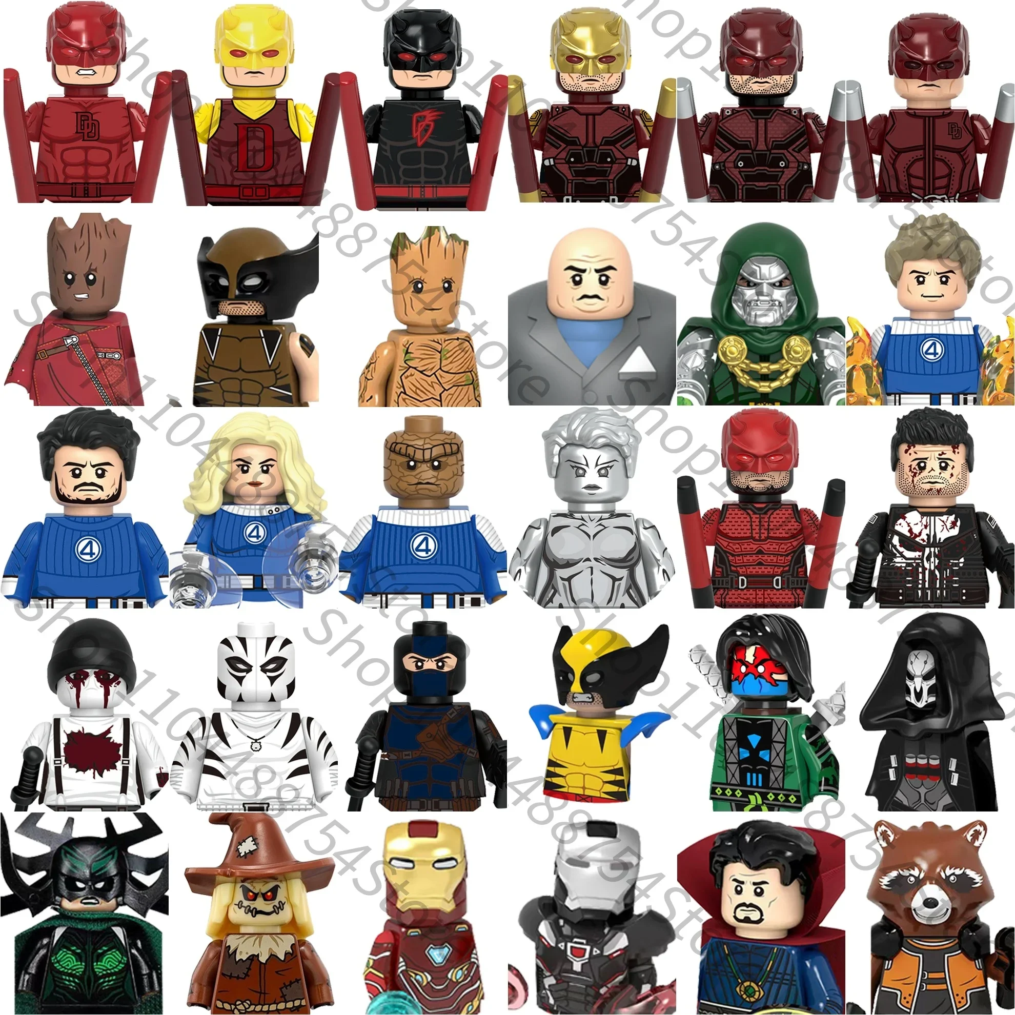 

Marvel Blocks Bricks Mini character building blocks Superhero Hot toys children's party gift The Fantastic Four Daredevil
