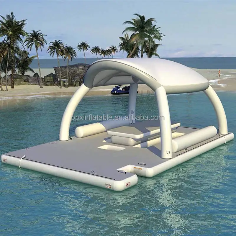 Inflatable Water Dock Platform Swim Platform Jet Ski Dock for Yacht Amusement Park Equipment Ship Floating Dock Island Buoypromo