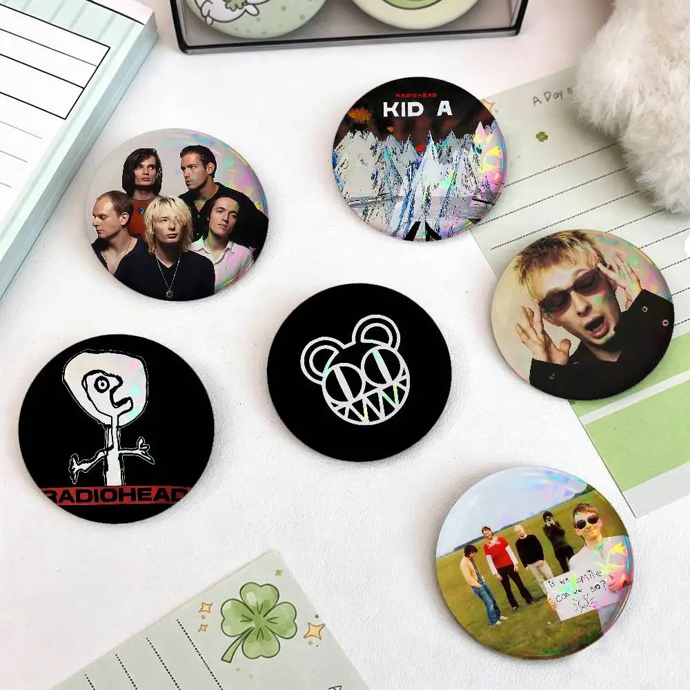 R-Radiohead Rock Band For Badge Custom Laser Hologram Enamel Pin Badge Metal Lapel Brooch For Clothes Bag Accessory Gift