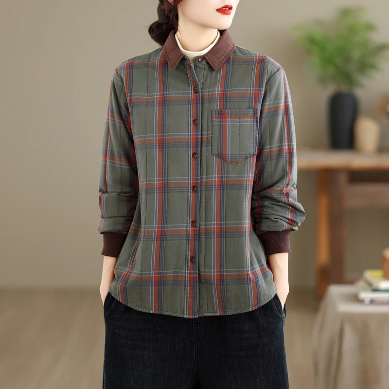 

New Loose Casual Thin Cotton irt Women's Open Cardigan Long Sve Thiened Cotton Filling Outerwear Simple Sli Design