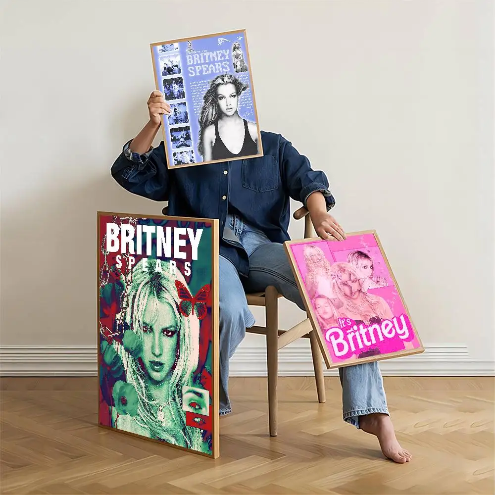 Singer B-Britney Spears Self-adhesive Art Poster Waterproof Paper Sticker Coffee House Bar Posters Wall Stickers