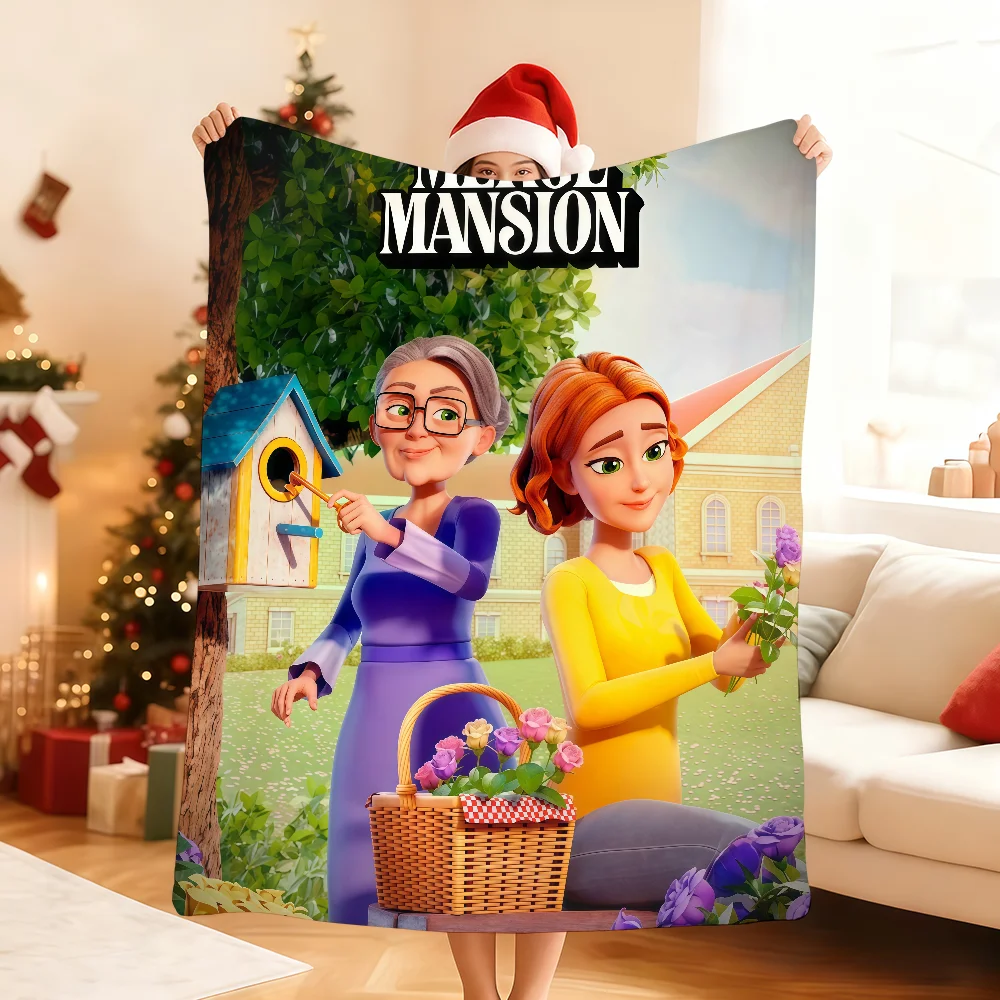 Game M-Merge M-Mansion-ES Blanket For Soft Throw Blanket for Picnic Bed Sofa Home Bedroom Cozy Warm Comfortable