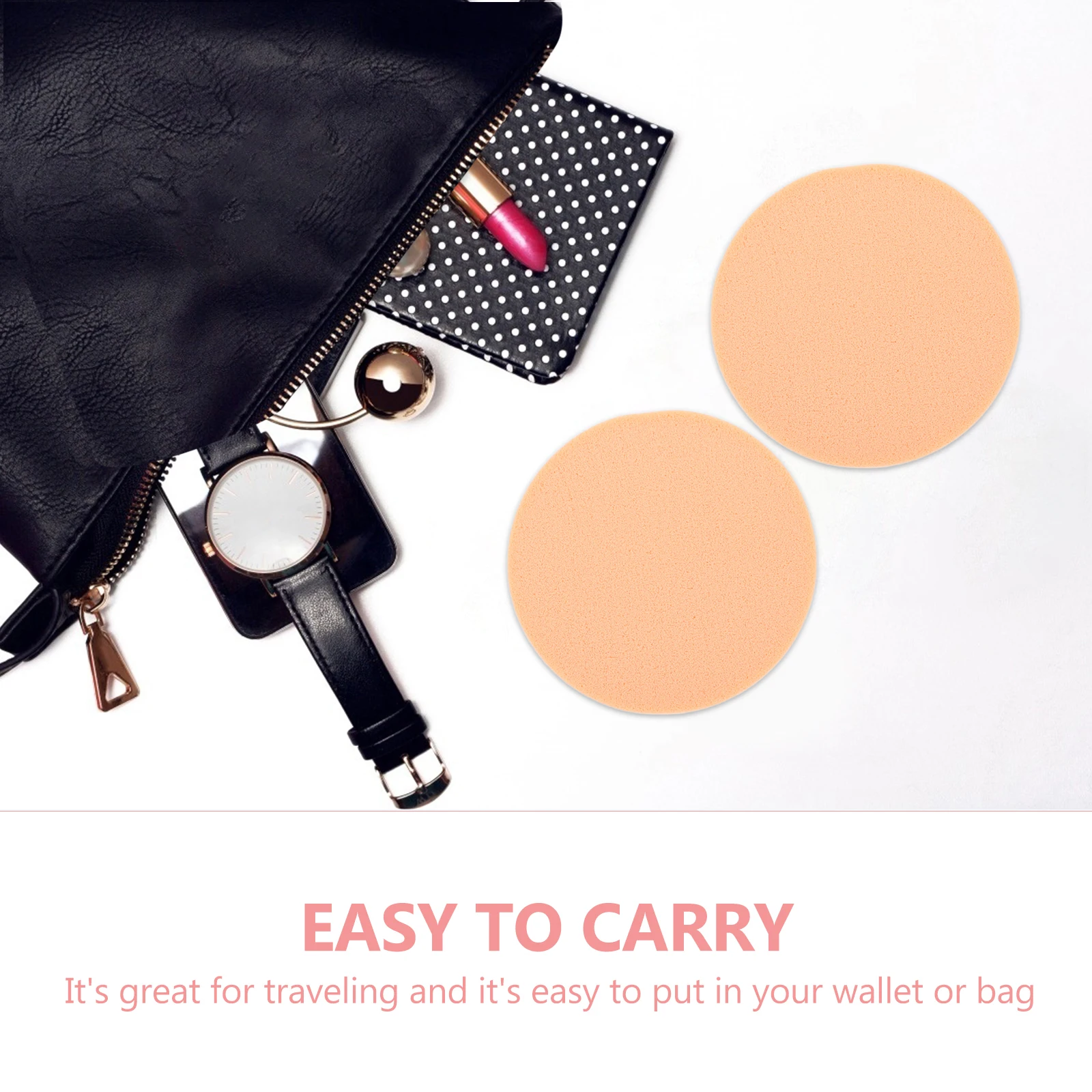 24 個のメイクアップスポンジセットプレミアムソフトラウンドパウダーパフフェイシャルクリーニングパッド肌に優しいメイク落としパッドポータブル