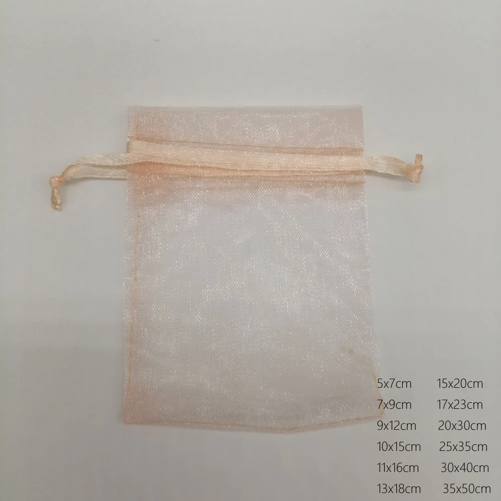 1000pcs Mini Packing Organza Drawstring Pouches Champage Gift Bags Sachet Packaging Birthday Party Favors Christmas Jewelry