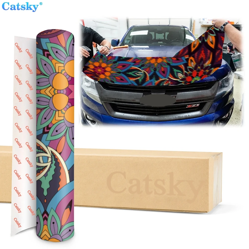 Ethnic Style Printstyle,Mandala,Car Floor Mats,Car hood wrap lion decal, bonnet vinyl sticker,  CUSTOM made to Fit Any Car