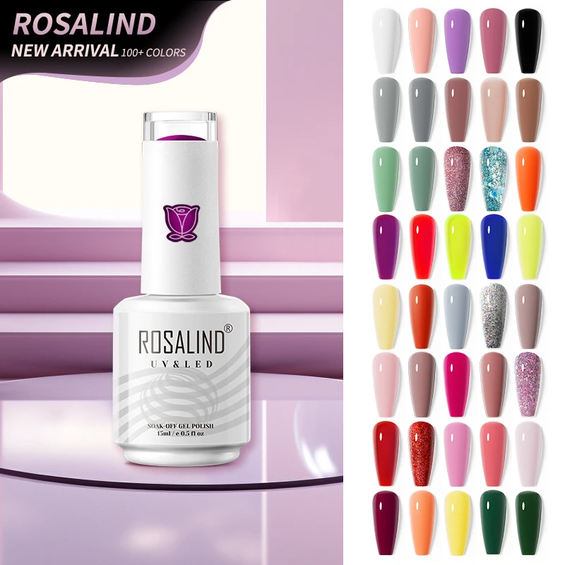 

ROSALIND Line Gel Nail Polish Hybrid Varnish Semi Permanent UV Nail Art Nail Polish Pen Esmalte Top Base Coat Gel 15ml