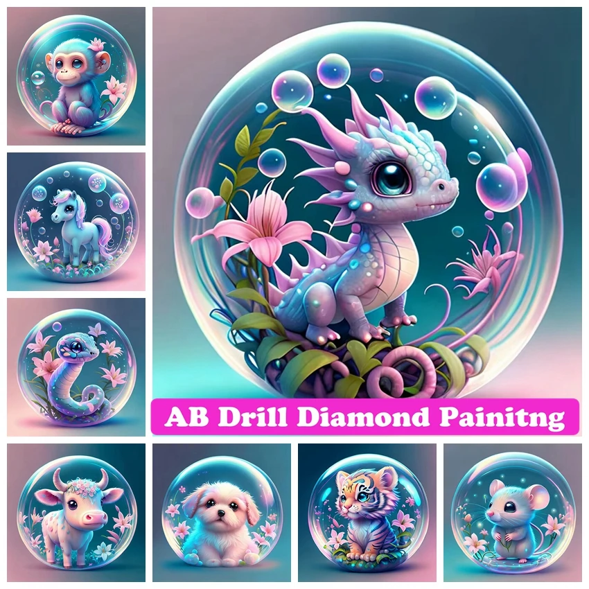 

Cute Zodiac Signs 5D DIY AB Diamond Painting Embroidery Fantasy Animal Rhinestone Mosaic Cross Stitch Home Decor Gift 2023 New