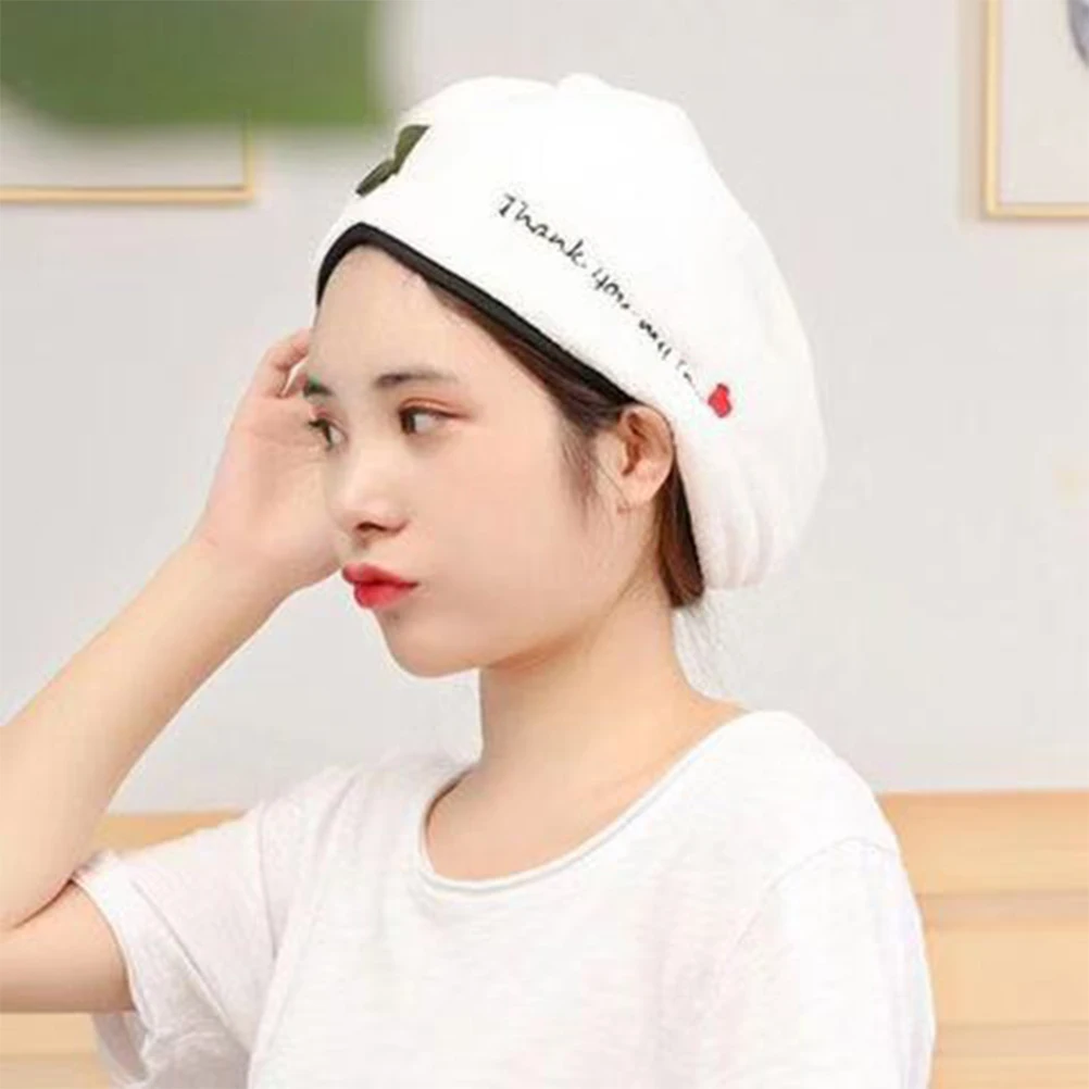 

Dry Hair Cap Quick Drying Towel Absorbent Cap Creative Hair Drying Button Secure Lightweight Home Travel Moisture Absorbent Fast