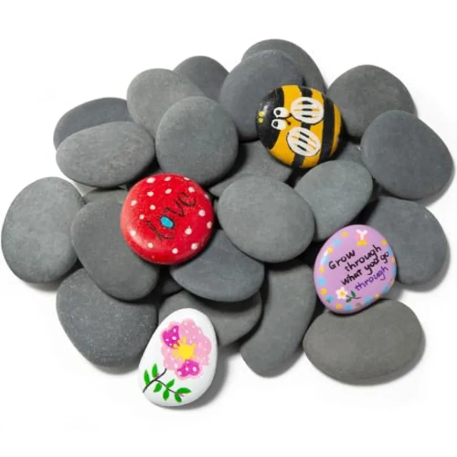 

25 Pcs Rocks for Painting, 2"-3" Painting River Rocks, Flat and Smooth Stones to Paint, Hand Picked Natural Stones for Painting