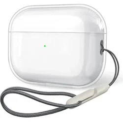 Funda transparente de TPU suave para auriculares Airpods 4, 3, 2, 1 Pro, Pro2, a prueba de golpes con correa de cordón para Airpods 4, funda de carga