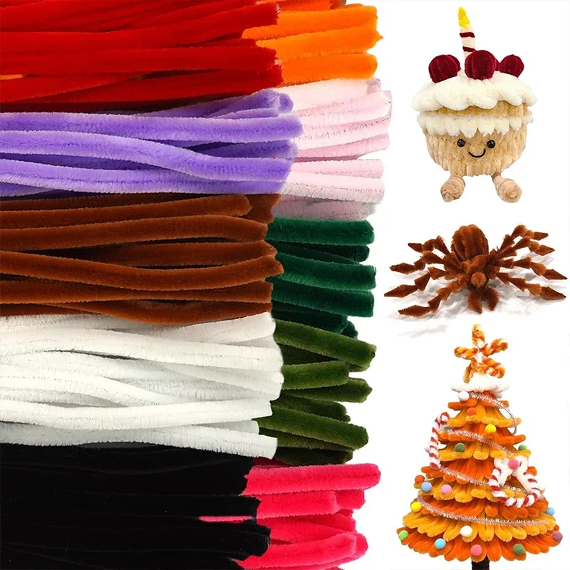 100pcs Colorful Twisted Rod Chenille Stem Children'S Educational Toys Production Manual DIY Material Party Supplies Handmade Art