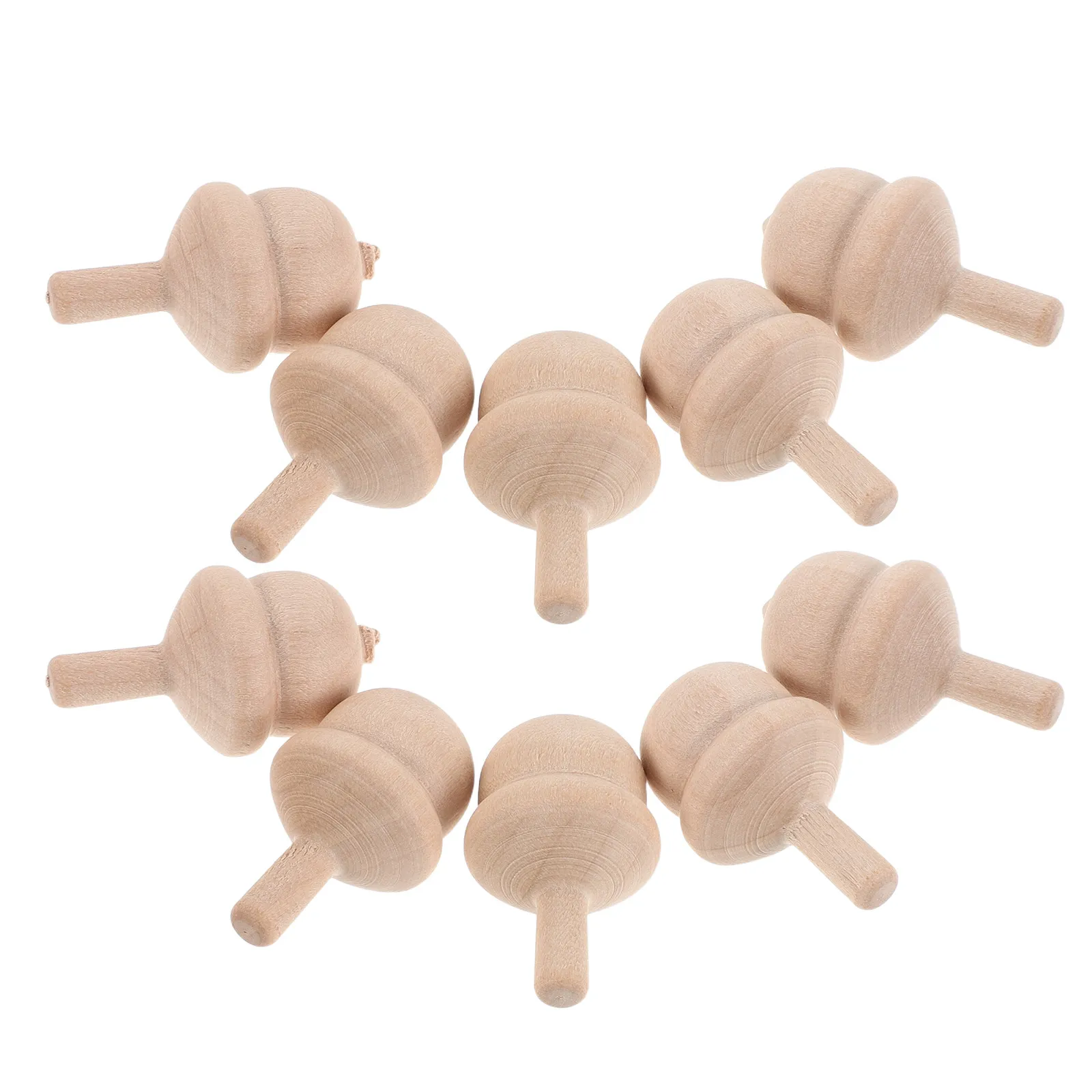 10Pcs Wooden Spinning Tops Unfinished Wood Blank DIY Painting Wood Tops Creative Stem Physics Educational Kids Holiday Party