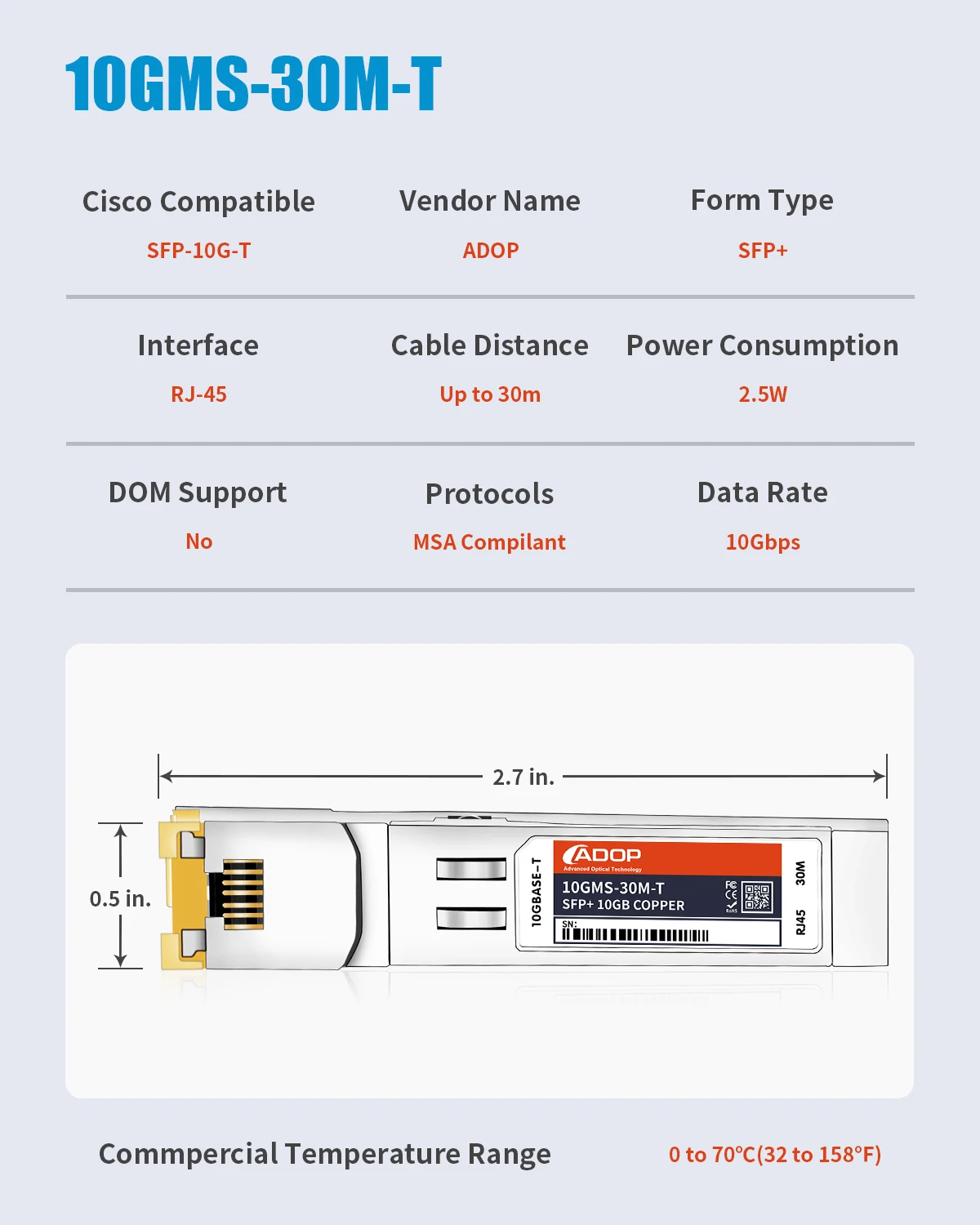 Imagem -04 - Adop Sfp Mais para Módulo de Cobre Rj45-transceptor para Cisco Sfp10g-t Ubiquiti Netgear Qnap Broadcom Mikrotik s Mais Rj10 até 30