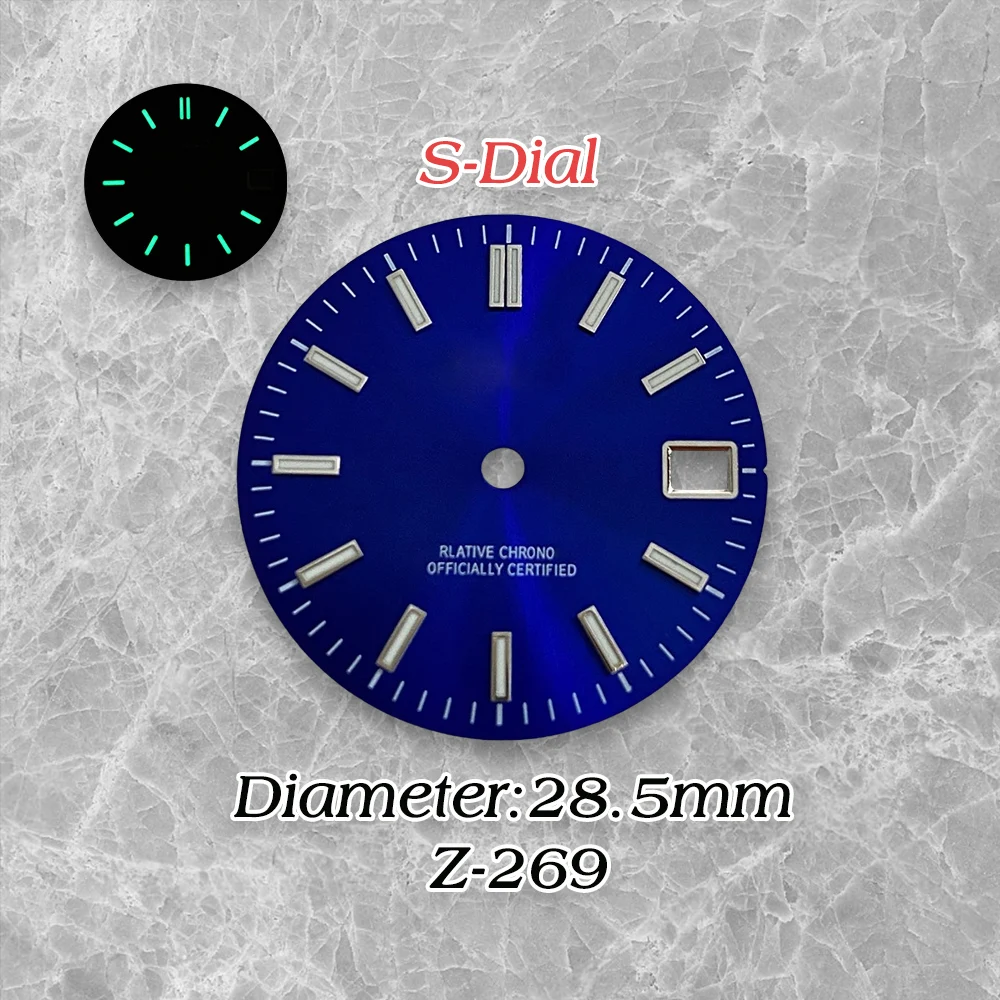 28.5mm  S Logo High Quality NH35 Dial sunray Dial  fit NH35/NH36 Movement Watch modification and repair parts ﻿ ﻿﻿