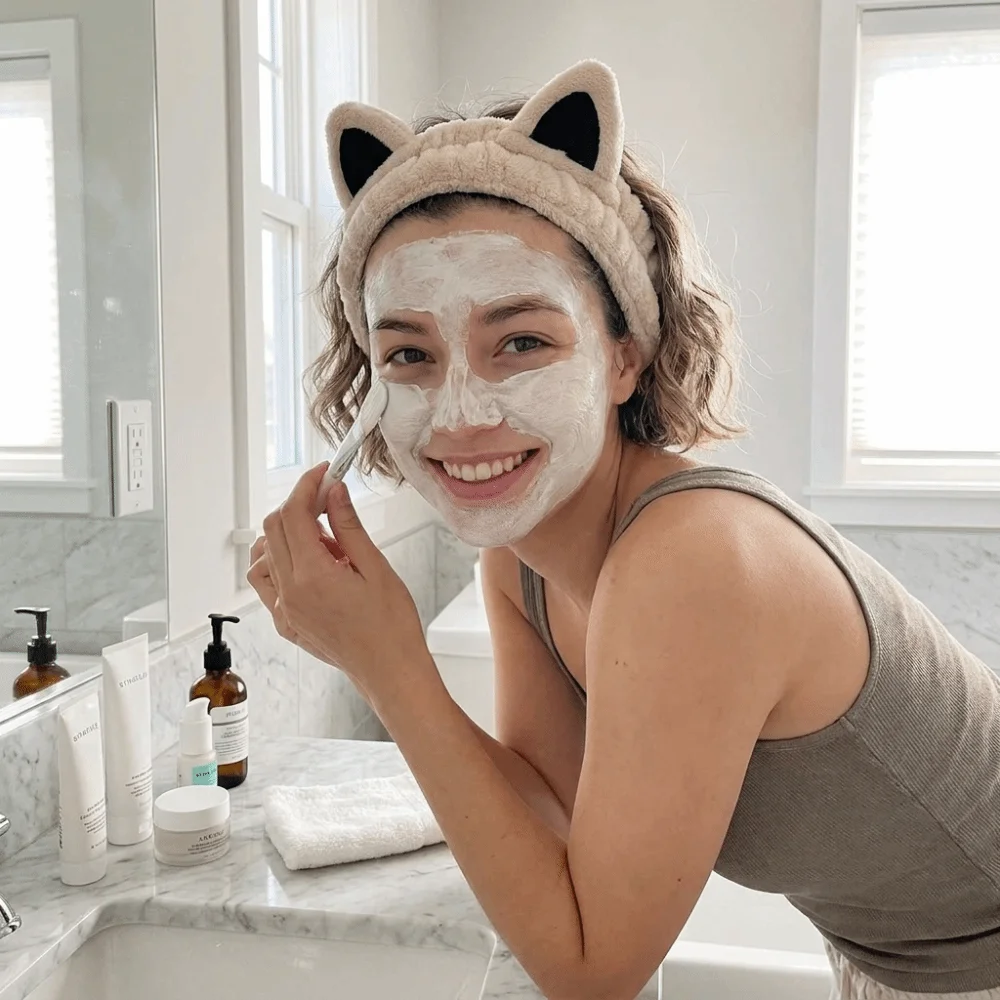 Fluffy Soft Furry Cat Ear Head Hoop Lightweight Polyester Cartoon Hairband 3D Elastic Headband Women Men