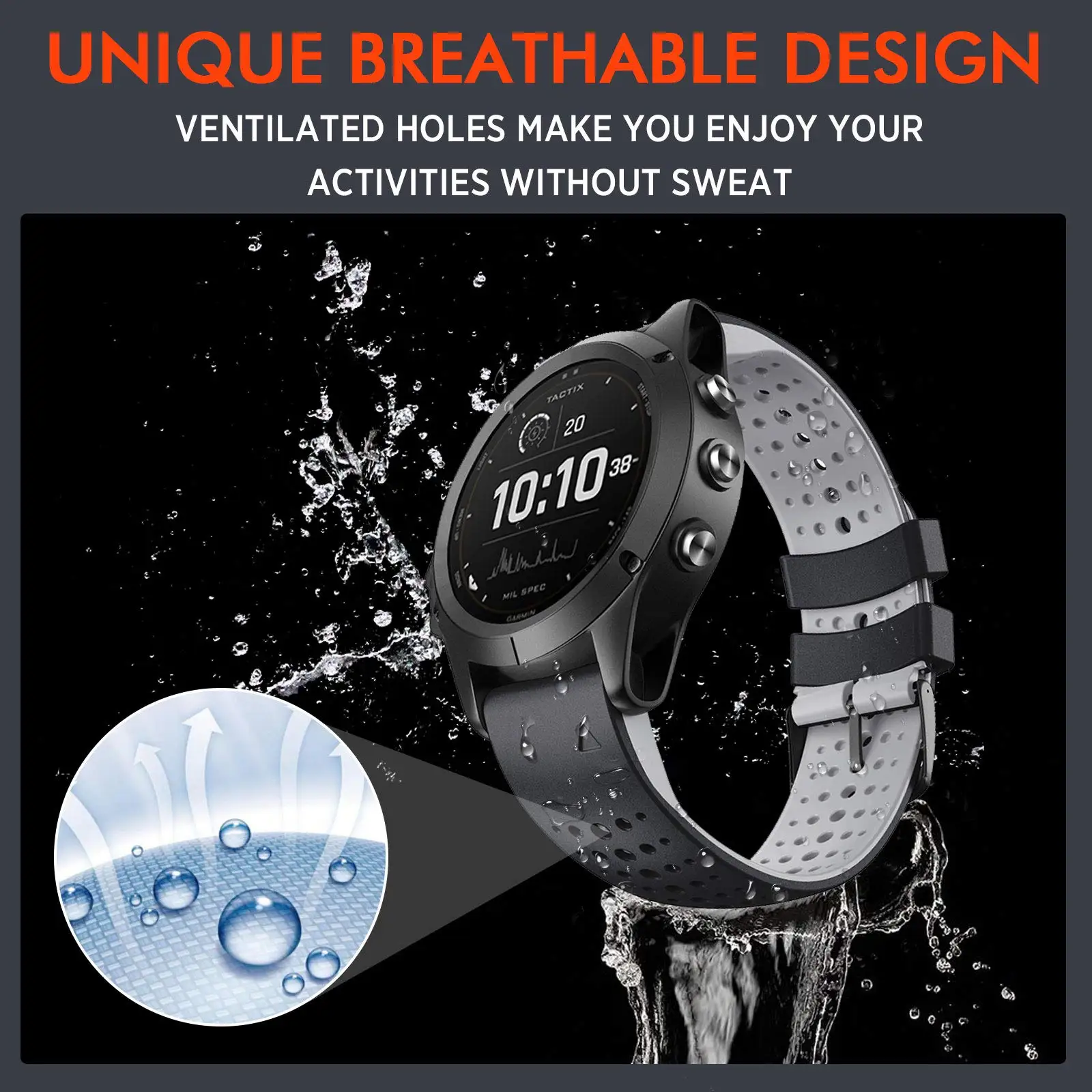 Bandas de silicona para reloj Fenix 6, banda de 22mm para Fenix 7/ 6/ 5/ 5 Plus/ 6 Pro/Forerunner 935/945