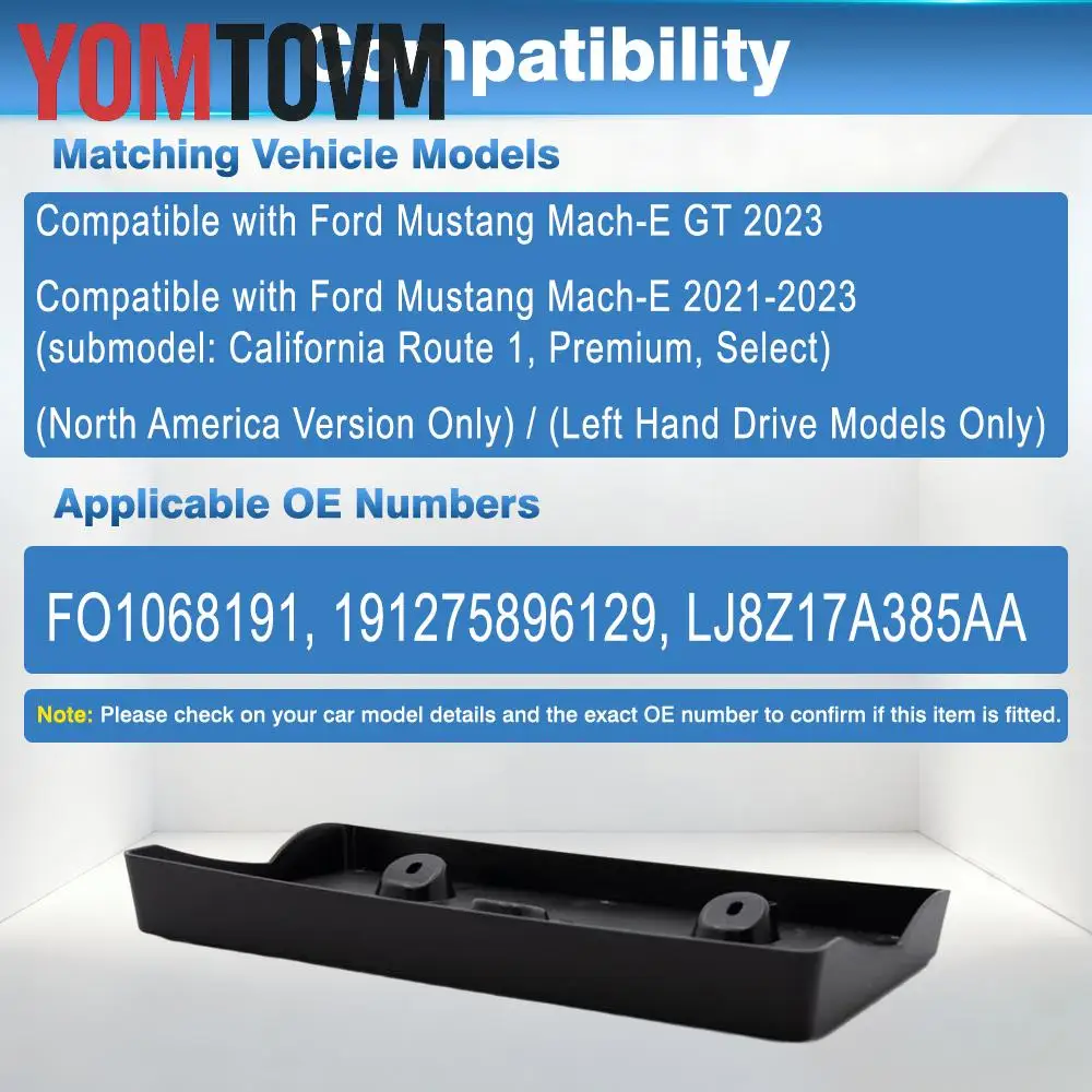 Front Bumper License Plate Mounting Bracket For Ford Mustang Mach-E California Premium Select 2021-2023 FO1068191 191275896129