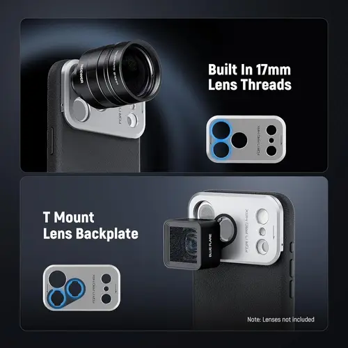 Imagen 2 del producto NEEWER Jaula para funda de teléfono para iphone 17 Pro/Pro Max, cubierta protectora Modular para teléfono TPU/PC resistente con anillo de filtro de 67 mm