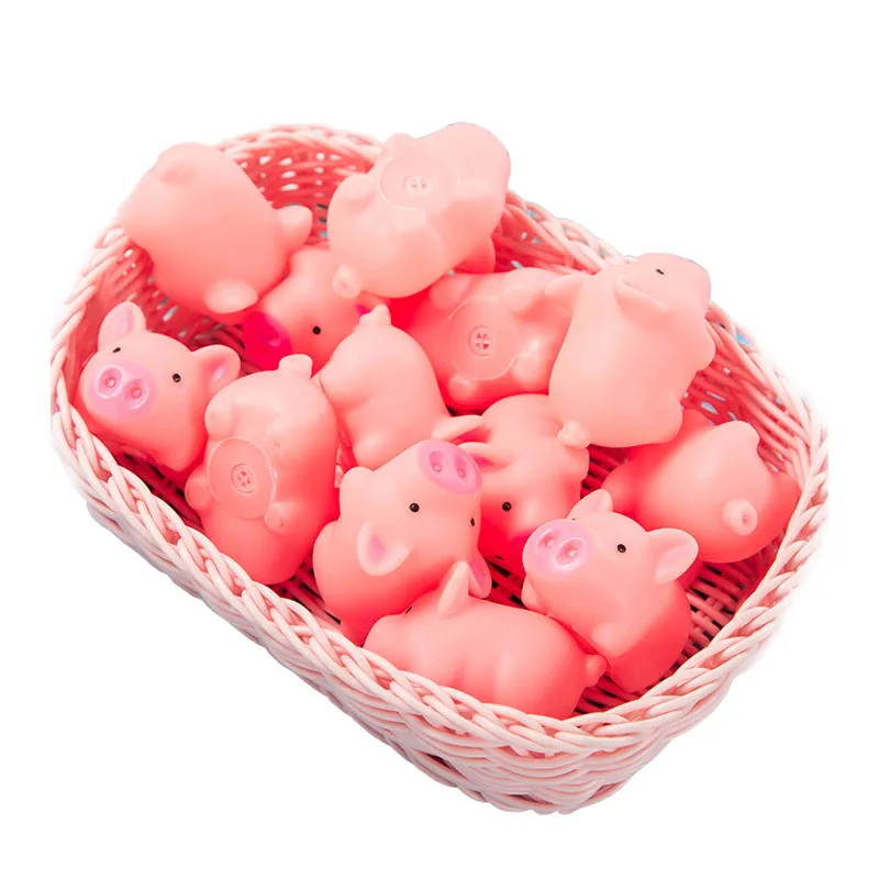 Mini Dog Toys Cute Pink Pig Screaming Rubber Pet Toys Squeak Squeaker Chew Squeeze Toys Gifts Home Ornaments 4.5cm