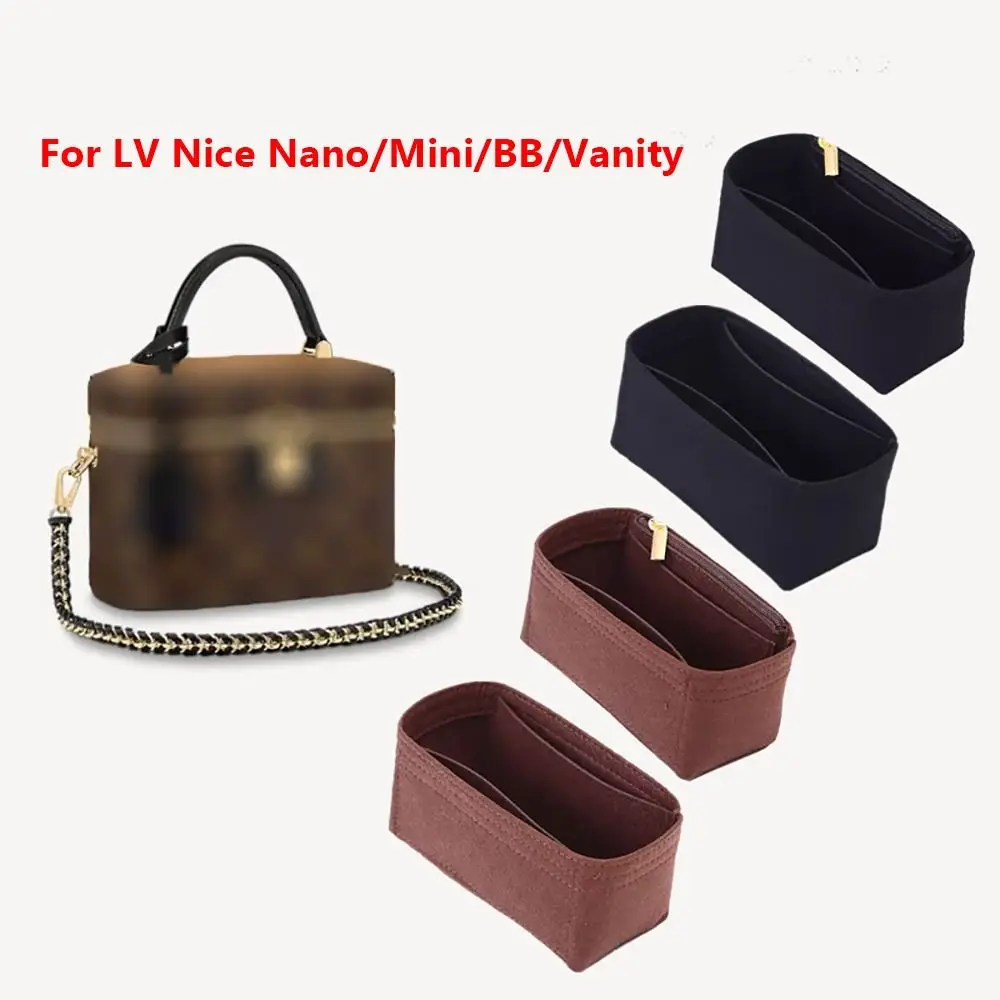 

Felt Handbag Insert Bag Storage Bag Support Purse Liner Organization Portable Bag Organiser for LV Nice Nano/Mini/BB/Vanity Key