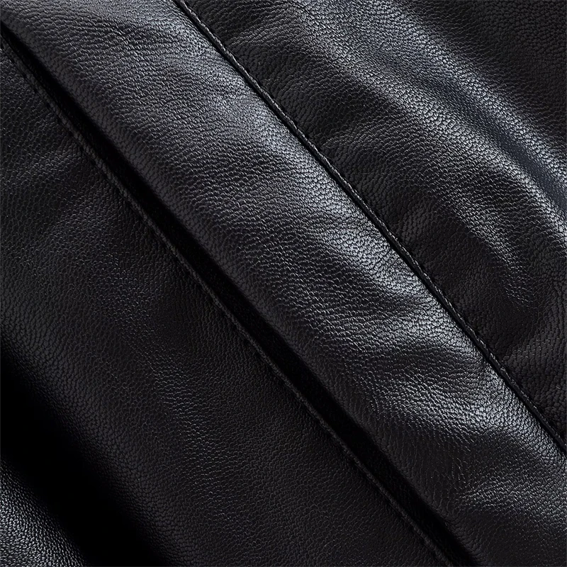 KEYANKETIAN Herbst Neue frauen Stehkragen Einreiher Lange Ärmeln Schwarz Leder Jacke Frauen Baseball Jersey