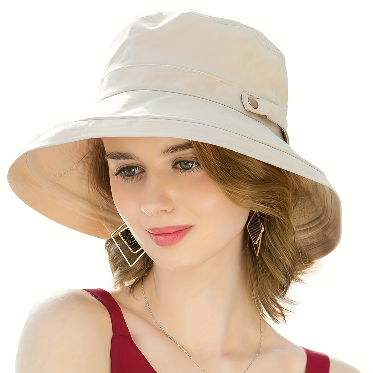 Cappello da sole a tesa larga - Protezione UV definitiva, taglia unica, design più regolabile - Perfetto per le donne attive, ideale per le vacanze da spiaggia